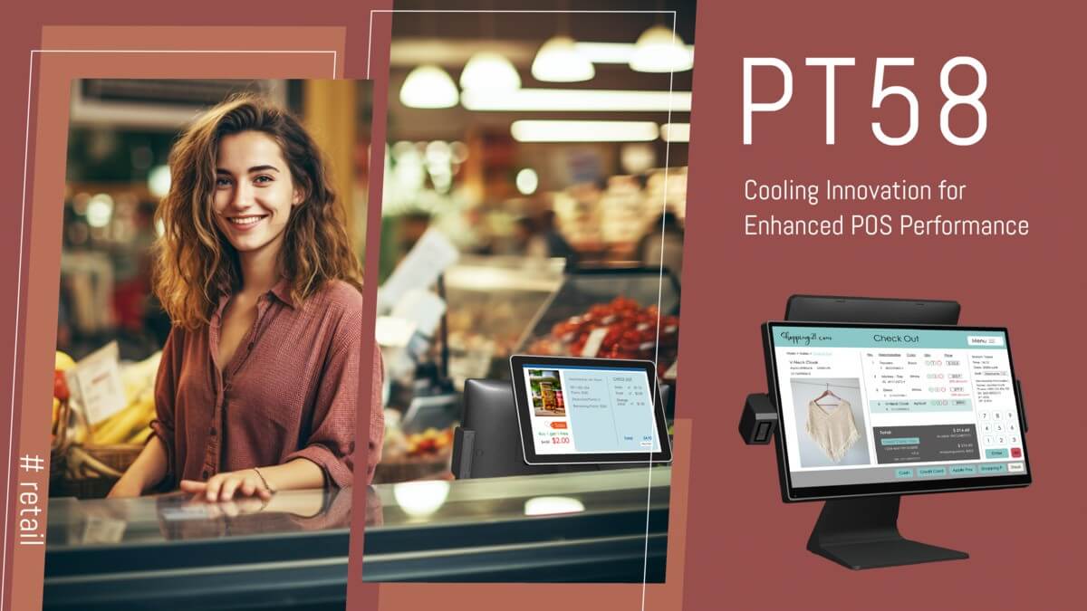 The PT58 point-of-sale system for use in retail POS